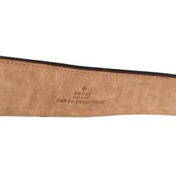 Pre Owned حزام غوتشي إبزيم حرف جي متشابك كانفاس ويب متعدد الألوان 100 سم