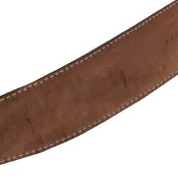 Pre Owned حزام غوتشي إبزيم جلد غوتشيسيما بني 90 سم