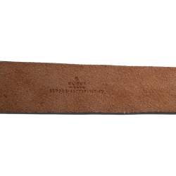 Pre Owned حزام غوتشي إبزيم سيرسل جلد بنية 105 سم