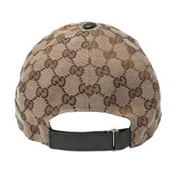 Pre Owned كاب بيسبول غوتشي مزين شريط ويب كانفاس جي جي بيج مقاس صغير (سمول)