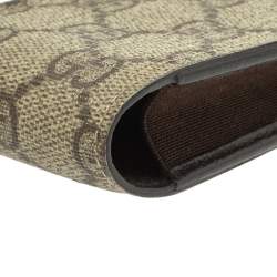 Pre Owned Gucci Beige GG Supreme Canvas Shelly Strap Phone Case