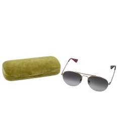 Pre Owned Gucci Bicolor & Gold/ Brown Gradient GG0107S Aviator Sunglasses