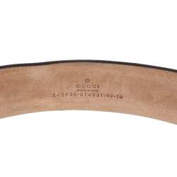 Pre Owned حزام غوتشي إبزيم جي جي متداخل كانفاس جي جي سوبريم بيج 90 سم