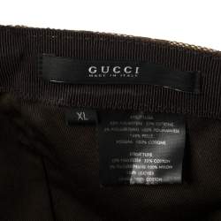 Pre Owned Gucci Beige Logo Monogram Web Stripe Detail Canvas Baseball Cap XL