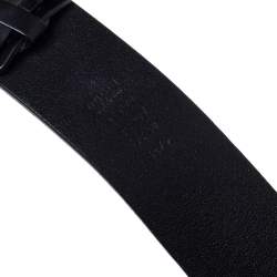 مملوكة مسبقًا Gucci Black Leather Interlocking G Buckle Belt 95CM