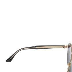 Pre Owned Gucci Gold / Brown GG2283/S Oversized Aviator Sunglasses