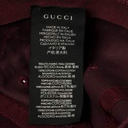 Pre Owned قبعة بيسبول غوتشي رقعة أن واي يانكيز أبليك فراشعة عنابية