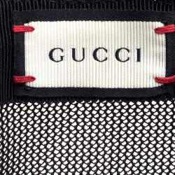 مملوكة مسبقًا Gucci Black Snake Embossed Leather Baseball Cap L