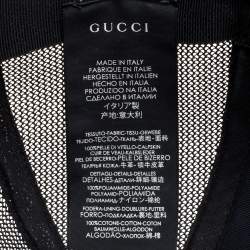 مملوكة مسبقًا Gucci Black Snake Embossed Leather Baseball Cap L