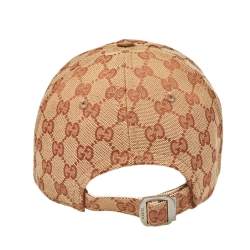 مملوكة مسبقًا Gucci Beige Monogram Canvas NY Yankees Baseball Cap