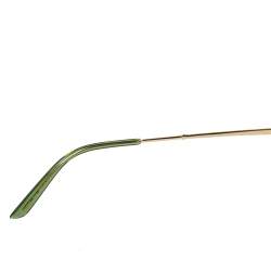 Pre Owned Gucci Gold Tone/Brown GG0356S Aviator Sunglasses