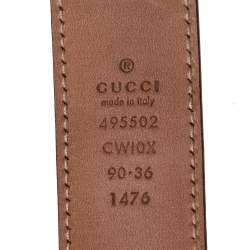 Gucci Black Textured Leather Buckle Belt 90 CM