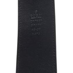 Pre Owned Gucci Blue Leather GG Marmont Buckle Belt 95CM