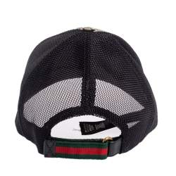 Pre Owned Gucci Beige Tiger Printed Canvas & Mesh Baseball Cap L