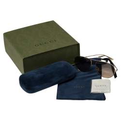 مملوكة مسبقًا نظارة شمسية غوتشي أفياتورز GG0334S بني/ذهبي متدرجة