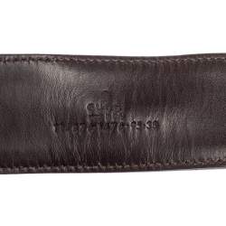 Pre Owned حزام غوتشي أبزيم جي جي متشابك جلد وكانفاس كريمي / بيج 85 سم