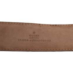 مملوكة مسبقًا Gucci Green Guccissima Leather Interlocking G Buckle Belt 100 CM