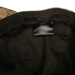 Pre Owned Gucci Beige Logo Monogram Web Stripe Detail Canvas Baseball Cap M