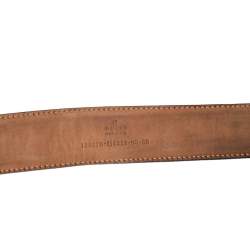 Pre Owned حزام غوتشي إبزيم جي متشابك جلد غوتشيسيما أسود 110 سم