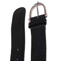 Pre Owned حزام غوتشي إبزيم هورسبيت وجلد أسود 85 سم