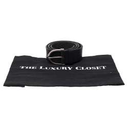 Pre Owned حزام غوتشي إبزيم هورسبيت وجلد أسود 85 سم