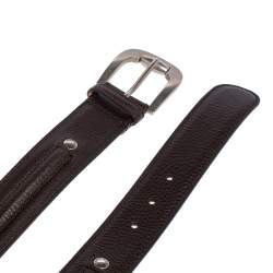 مملوكة مسبقًا حزام غوتشي إبزيم جلد بني منقوش 95 سم