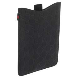 Pre Owned Gucci Black Guccissima Rubber Mini iPad Case