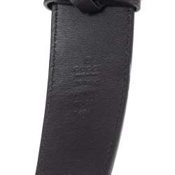 مملوكة مسبقًا Gucci Black Leather GG Marmont Buckle Belt 90CM