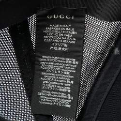 Pre Owned Gucci Black Kingsnake Print GG Supreme Leather Baseball Cap (58)