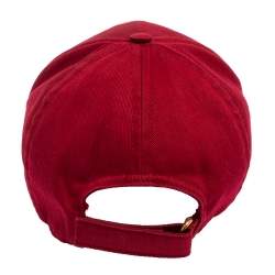 Pre Owned Gucci Red World Wide Applique Cotton Baseball Cap (60)