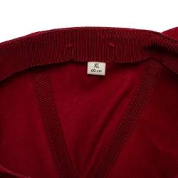 Pre Owned Gucci Red World Wide Applique Cotton Baseball Cap (60)