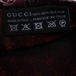 Pre Owned Gucci Burgundy Paisley Jacquard Silk Tie