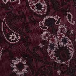 Pre Owned Gucci Burgundy Paisley Jacquard Silk Tie
