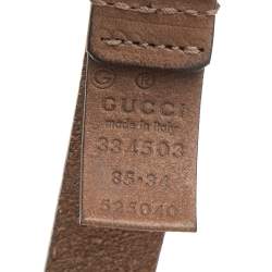 مملوكة مسبقًا حزام غوتشي إبزيم سويدي بني 85 سم