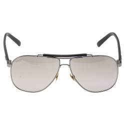 Pre Owned Gucci Gunmetal Tone/ Grey Gradient GG 2215-S Navigator Sunglasses