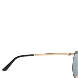 Pre Owned Gucci Green Acetate GG0138S Aviator Sunglasses