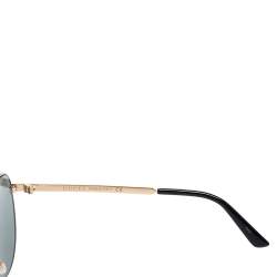 Pre Owned Gucci Green Acetate GG0138S Aviator Sunglasses