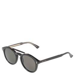 Pre Owned نظارة شمسية غوتشي GG0124s سوداء مستديرة