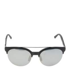 Pre Owned Gucci Black/Grey Mirrored GG 1069/S Aviator Sunglasses