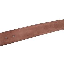 Pre Owned حزام غوتشي جلد غوتشيسيما بني داكن بإبزيم G متشابك  95 سم