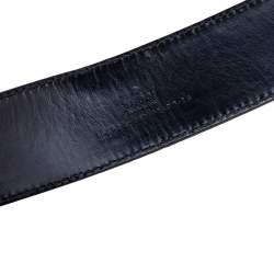 مملوكة مسبقًا Gucci Green/Red Web Fabric and Leather Interlocking GG Buckle Belt 90 CM