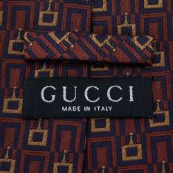 Pre Owned Gucci Multicolor Patterned Silk Jacquard Tie