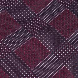 مملوكة مسبقًا Gucci Purple Diagonal Patterned Jacquard Silk Tie