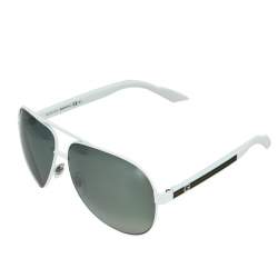 مملوكة مسبقًا Gucci White/Black Gradient GG 1951/S Aviator Sunglasses