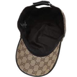 مملوكة مسبقًا Gucci Beige Monogram Web Baseball Cap L
