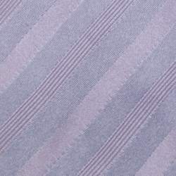 Pre Owned Gucci Purple Striped Jacquard Silk Tie