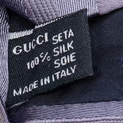 Pre Owned Gucci Purple Striped Jacquard Silk Tie