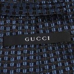 Gucci Navy Blue Silk Jacquard Tie