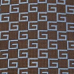 مملوكة مسبقًا Gucci Brown G Pattern Silk Jacquard Tie