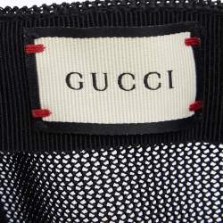 Pre Owned Gucci Black/Grey GG Supreme Angry Cat Patch Cap S